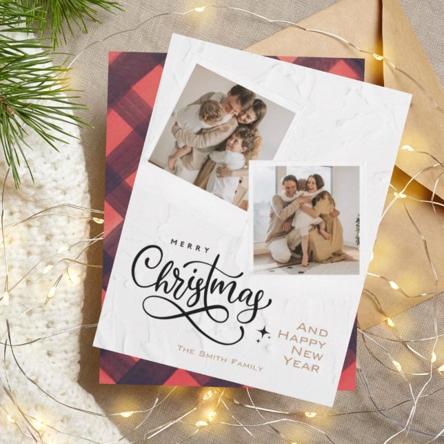 Modern, minimalistiskt God jul-foto Julkort (Skapare uppladdad)