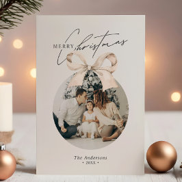 Modern minimalistiskt God jul-prydnadsfoto Julkort