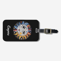 Modern minimalistiskt kelestial Sol Måne Monogram