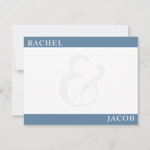 Modern minimalistiskt par - Dusty Blue Stationery Anteckningskort