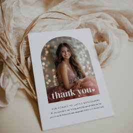 Modern minimalistiskt quinceañera Arched Photo Tack Kort