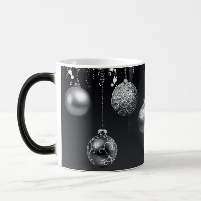 Modern minimalistiskt svart och stor Silver Magisk Mugg (Vänster)