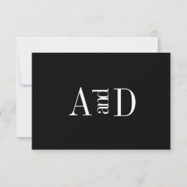 Modern minimalistiskt svart & vitt RSVP-kort OSA Kort