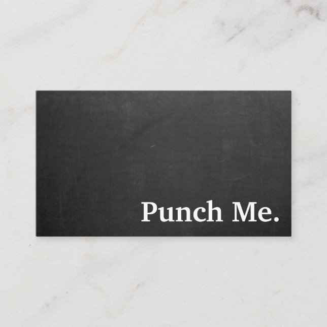 Modern minimalistiskt svartvitt för svart kalkbräd visitkort (Framsida)