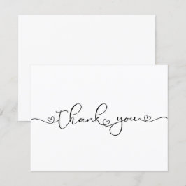 Modern minimalistiskt tack-kort med hjärta tack kort