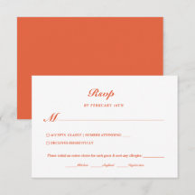Modern minimalistiskt val av djup Orange Bröllop