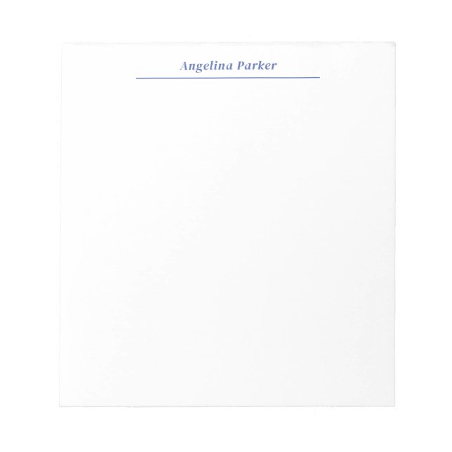 Modern minimalistiskt vanligt, enkelt blått vitt anteckningsblock (Framsida)
