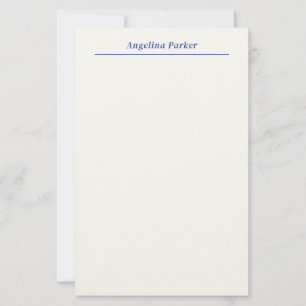 Modern minimalistiskt vanligt, enkelt blått vitt brevpapper