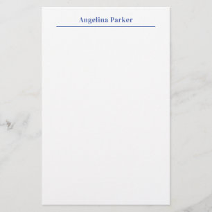 Modern minimalistiskt vanligt, enkelt blått vitt brevpapper