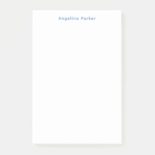 Modern minimalistiskt vanligt, enkelt blått vitt post-it block