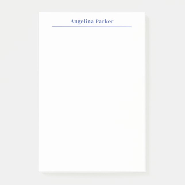 Modern minimalistiskt vanligt, enkelt blått vitt post-it block (Framsida)