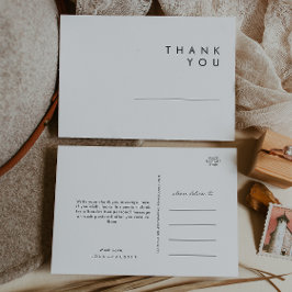 Modern minimalistiskt vykort för Bröllop Tack