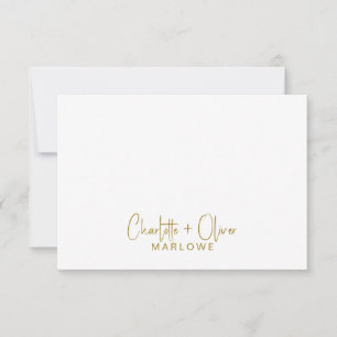 Modern minimalistpar namn handskrivet monogram anteckningskort