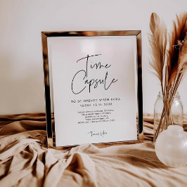 Modern Minimalisttidskapsel 1:a födelsedagsskylten Poster