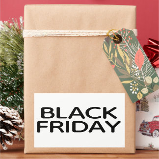 Modern, minimalt Black Fredag Store Rektangulärt Klistermärke