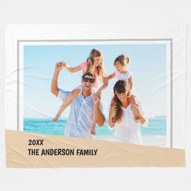 Modern minimalt foto med diagonalt Färg-block Fleecefilt (Framsidan (Horisontell))