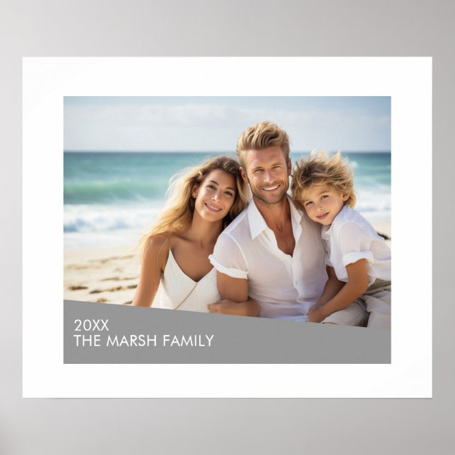 Modern minimalt foto med diagonalt Färg-block Poster (Framsidan)