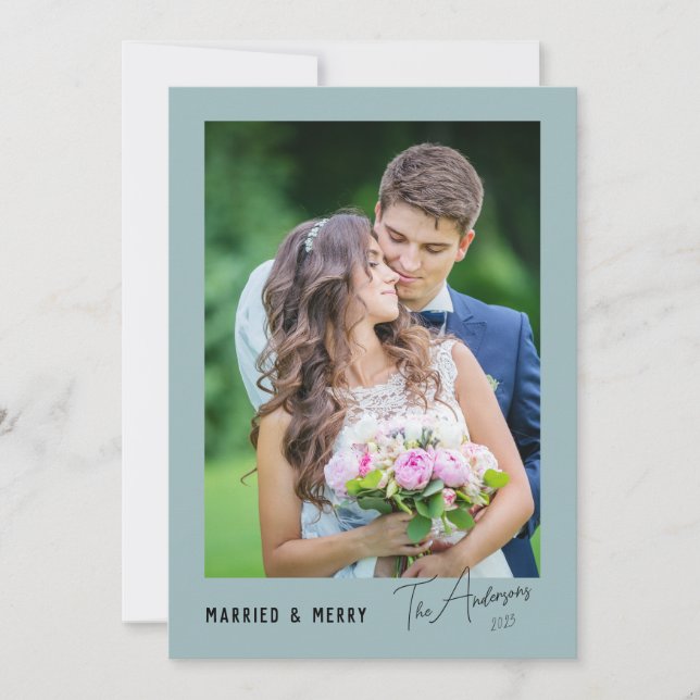 Modern minimalt gift och nylyft av Merry Julkort (Framsida)