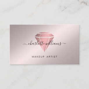Modern minimalt rosegold Diamant Salon Visitkort