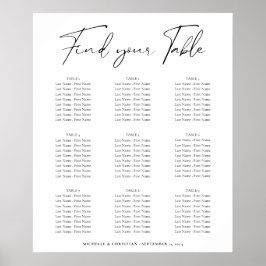 Modern minimalt sittdiagram för kalligrafi i Bröll Poster