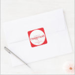 MODERN minimalt sött festive Red merriest christma Fyrkantigt Klistermärke<br><div class="desc">by kat masard >> https://linktr.ee/simplysweetpaperie <<< A Söt,  personlig märkre only perfekt for favärdes -taggar för din julomslutning</div>