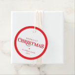 MODERN minimalt sött festive Red merriest christma Gåvor Etiketter<br><div class="desc">by kat masard >> https://linktr.ee/simplysweetpaperie <<< A Söt,  personlig märkre only perfekt for favärdes -taggar för din julomslutning</div>