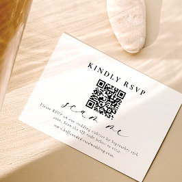 Modern minimiadapter för Bröllop OSA QR-kod Tack Kort