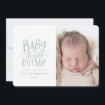 Modern minimiålder för julfödelsetal i chic spara datumet<br><div class="desc">Baby sitt kall utanför Modern chic med minimal typografi Julfödelsetalet. Färg kan ändras som en del av en samling.</div>