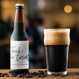 Modern minimigräns och behandling | HAPPY HALLOWEE Ölflaska Etikett