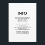 Modern minimiinformation om bröllop/informationsko tilläggskort<br><div class="desc">Modern information/informationskort för bröllop kan anpassas helt efter dina behov i kostym. © Gorjo Designs. Tryckt av Zazzle. // Tittar för matchande artiklar? Andra stationära datorer från uppsättningen: https://www.zazzle.com/collections/modern_wedding_photo_invitation_set-119792209180525601 // Behöver du hjälp med att anpassa din design? Har andra idéer? Kontakta mig gärna på: zoe@gorjodesigns.com</div>