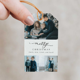 Modern Minimiskript 3 Photo God jul Presentetikett