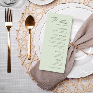 Modern minimum Elegant Calligraphy Script Bröllop Meny