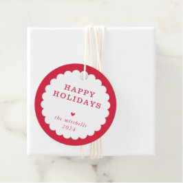 MODERN minimum festive spot scallopopred white Gåvor Etiketter