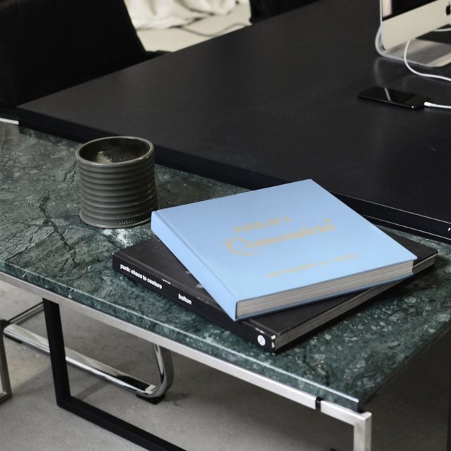 Modern Minmalist Dusty Blue Quinceanera Gästböcker (Skapare uppladdad)