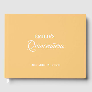 Modern Minmalistisk calligrafi quinceanera Gästböcker