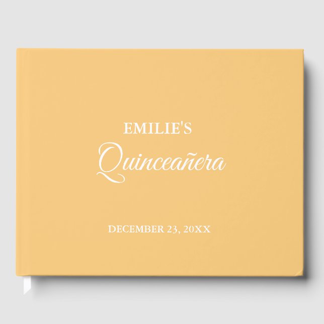 Modern Minmalistisk calligrafi quinceanera Gästböcker (Framsida)