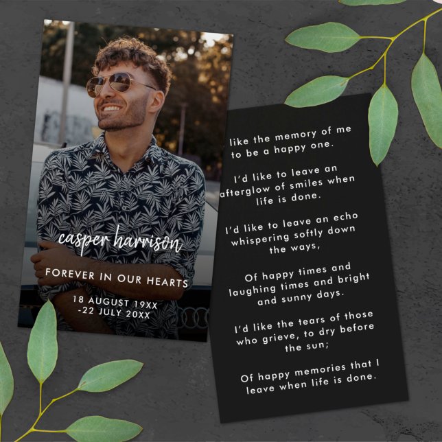 Modern minnesanteckningsbok - Dikt felsökningskort Visitkort (Skapare uppladdad)