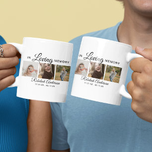 Modern minnescollage med 3 bilder kaffemugg