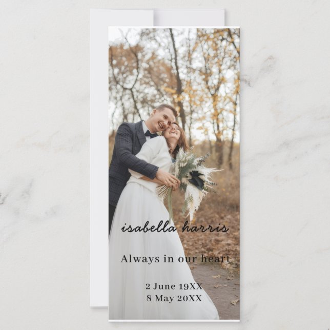 Modern minnesdikt för begravning design (Framsida)