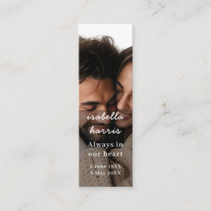 Modern minnesdikt för begravning design mini visitkort