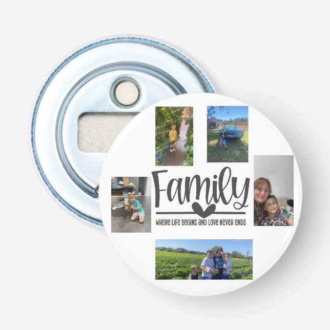 Modern minnesfoto för Family kärlek Flasköppnare (Framsidan)