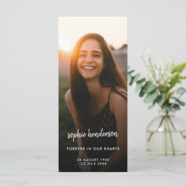 Modern minnesfoto | Funeral Dikt Prayer Card