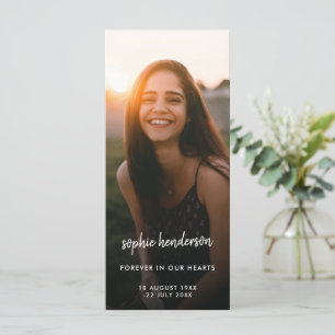 Modern minnesfoto   Funeral Dikt Prayer Card