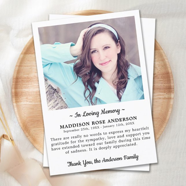 Modern minnesfoto-sympati för lyft tack kort (Skapare uppladdad)