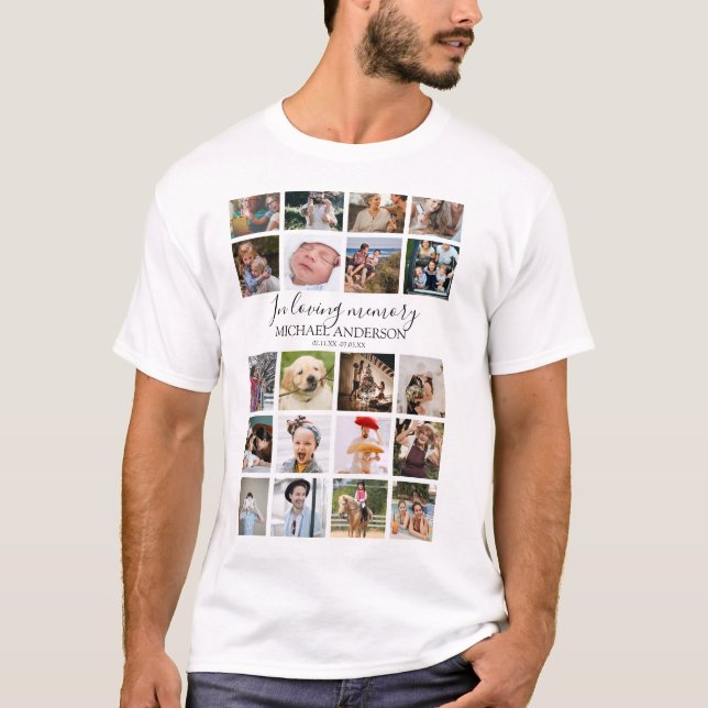 Modern minneskollage med foto t shirt (Framsida)