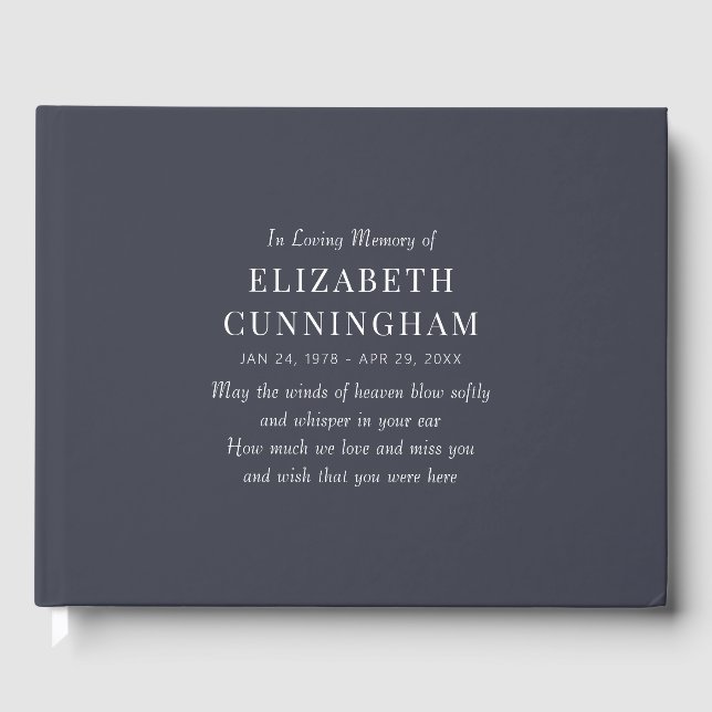 Modern minnesminnesmodul i lyft gästböcker (Framsida)