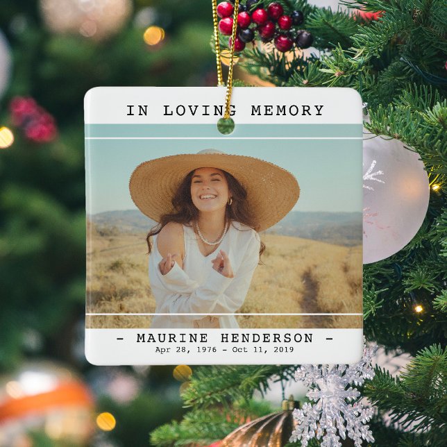 Modern minnesminnesstund för Loving Memory Julgransprydnad Keramik (Skapare uppladdad)