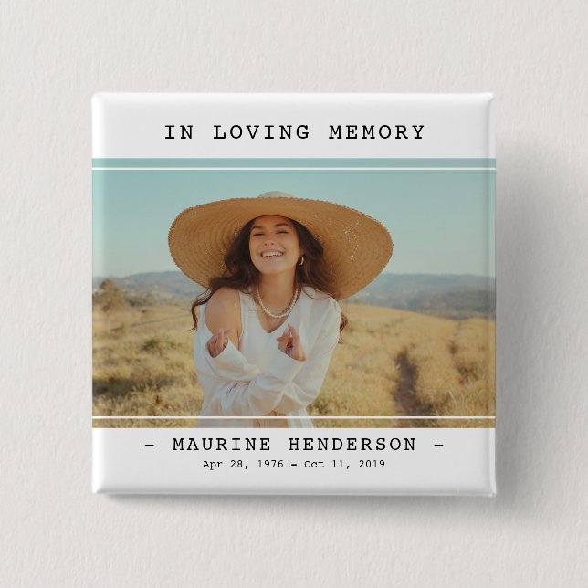 Modern minnesminnesstund för Loving Memory Knapp (Framsida)