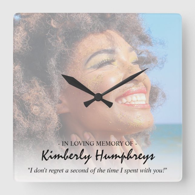 Modern minnesoffertfoto fyrkantig klocka (Framsida)