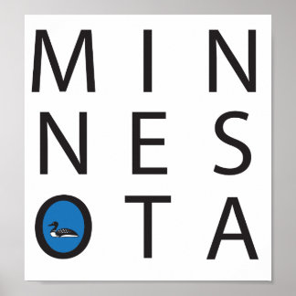 Modern Minnesota med en loon Poster